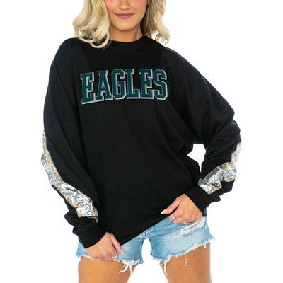 PHILADELPHIA EAGLES GL SHORT SLEEVE TOP WITH LINED FLIP-SEQUIN S –  GAMEDAY COUTURE