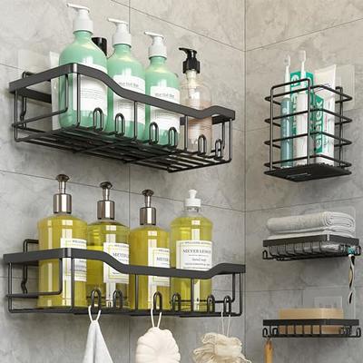 2 Pack Glass Corner Shelf for Bathroom Shower Caddy Basket Shelf