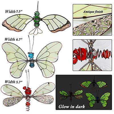 Metal Outdoor Thermometers Set of 2 Garden Butterfly and Dragonfly