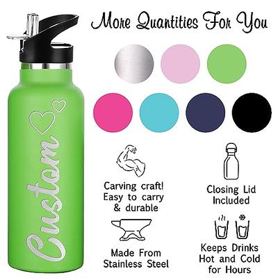 Custom Water Bottle - 12 oz Stainless Steel Insulated Water Bottle with Straw