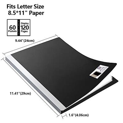 60 Pocket Portfolio Binder with Clear Sleeves 2 Pcs Binder with Plastic  Sleeves A4 Biupky Art Portfolio Folder with Plastic Sheet Protectors  Display