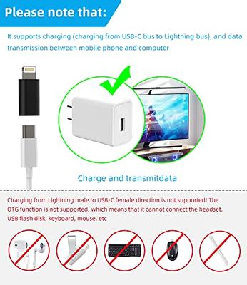 [Apple MFi Certified] USB C to Lightning Adapter Support 18W PD Fast  Charging Compatible with iPhone iPad iPod (1 Pack Black)