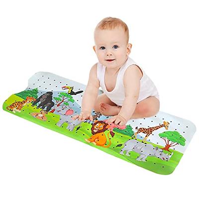 XIYUNTE Baby Bath Mat for Tub for Kids, 40 X 16 Inch Extra Long Kids  Bathtub Mat Non Slip, Cartoon Patterned Bath Tub Shower Mat Anti Slip with