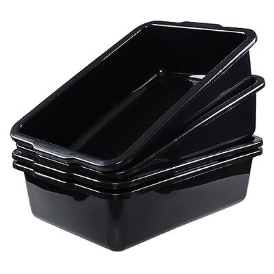 Bblina 13 Liter Commercial Bus Tubs, Plastic Shallow Plastic Tub Set of 4