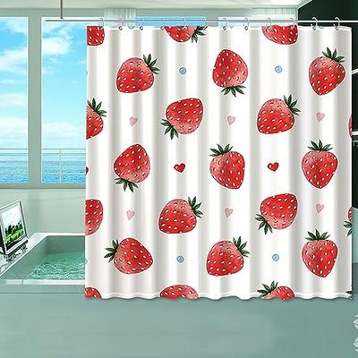 TOKTILIKT 72x72 Inch Strawberry Love Bathroom Shower Curtain Girl Pink Cute  Cartoon Strawberry Fruit Printed Bathroom Decoration Shower Curtain  Children Baby Bride Bathroom Decoration with 12 Hooks - Yahoo Shopping