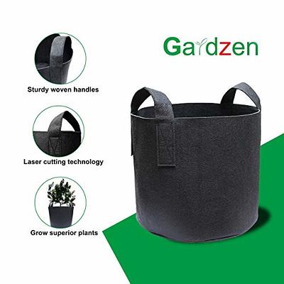 JERIA 12-Pack 10 Gallon, Vegetable/Flower/Plant Grow Bags, Aeration Fabric  Pots with Handles (Black), Come with 12 Pcs Plant Labels 