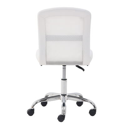 Mainstays Mid-Back, Vinyl Mesh Task Office Chair, White - Yahoo