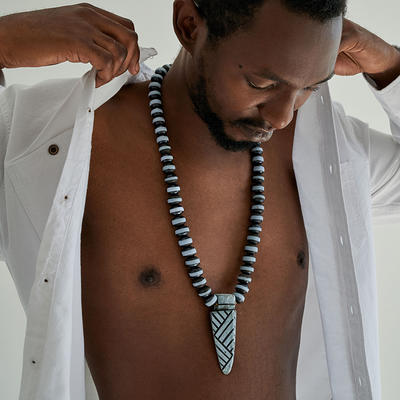 Men's pendant necklaces, African men jewelry fashion, Men beaded long  necklace - 30 inch - Yahoo Shopping