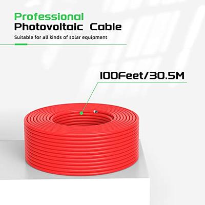 100FT, 16 Gauge, 2pin 2 Color Red Black Cable, Hookup Electrical