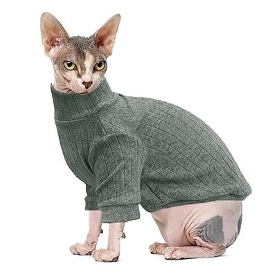 Dinosaur Design Sphynx Hairless Cat Clothes Cute Breathable Summer Cotton Shirts Cat Costume Pet Clothes,Round Collar Kitten T-shirts with Sleeves