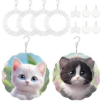 4PCS Sublimation Wind Spinner Blanks Hanging Ornaments Wind Powered  Sculpture For Yards Gardens Decoration 