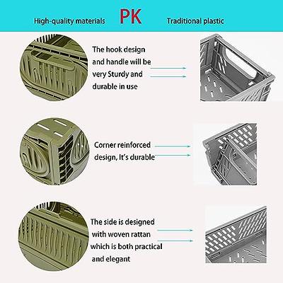 ZLLZUU 4 Pack Plastic Crates Stackable Storage Containers, Foldable Milk  Crate Storage Bins Collapsible Crate for Storage, Plastic Storage Basket  for