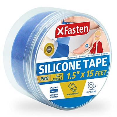 XFasten Self-fusing Silicone Tape Pro, Blue, 1.5-Inch x 15-Feet, 30mils ...