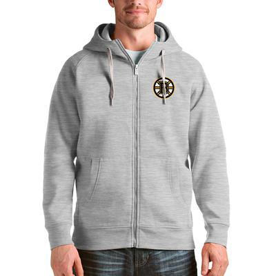 Men's Antigua Gold Boston Bruins Logo Victory Full-Zip Hoodie