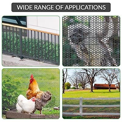 QueenBird Upgraded Plastic Chicken Wire Fence Mesh - 15.7IN x 10FT-  Black/Green/White Colors - Hexagonal Fencing for Gardening - Poultry  Netting, Floral Netting…