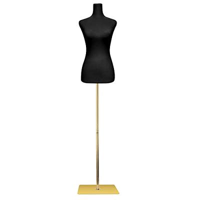 Hombour Female Mannequin Torso Dress Form, Sewing Mannequin Body, Adjustable Manikin with Wooden Tripod Base Stand for Display Dressmaker Jewelry