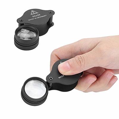 30x Coin Magnifier with Light, Jewelers Magnifying Glass, Magnifying Lens  Jewelries Loupes Tool Coins Stamps Jewelry Watch etc 