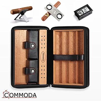 COMMODA Portable Genuine Leather Cedar Cigar Travel Case Cedar Humidor with  Digital Hygrometer Cutter Stand Set Wooden Box … - Yahoo Shopping