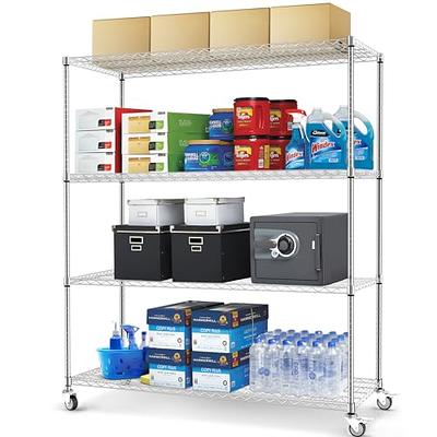 4 Tier Multi Purpose Wire Storage Rack in Chrome - Wire Shelf