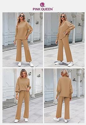 Women's 2 Piece Loungewear Set Oversized Half Zip Sweatshirts and Shorts Set  Sweatshirts and Long Pants with Pockets workout sets for women long sleeve  A2-Blue, Medium at  Women's Clothing store
