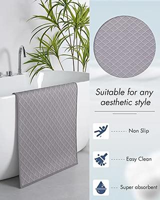 Bosap,Bath Mat,Ultra Thin Bath Rugs,Rubber Bath Mats for Bathroom Quick Dry,Washable,Fit Under Door,Super Absorbent Bathroom Rugs for Bathroom Floor