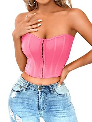 Women Clothing Women Sexy Bustier Corset Top Zipper Eyelet Lace Up