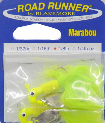 Blakemore B2-1003-012 Road Runner Marabou Jighead 1/8oz,  Chartreuse,Underspin Fishing jig. - Yahoo Shopping