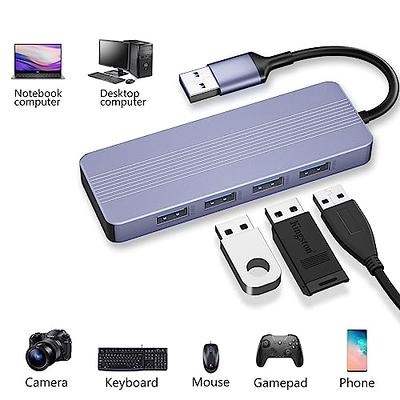 USB 3.0 Hub for Laptop, VIENON 4-Port Portable USB Hub USB Splitter USB  Expander for for MacBook, Mac Pro, iMac, Surface Pro,XPS, PS5, PC, Flash