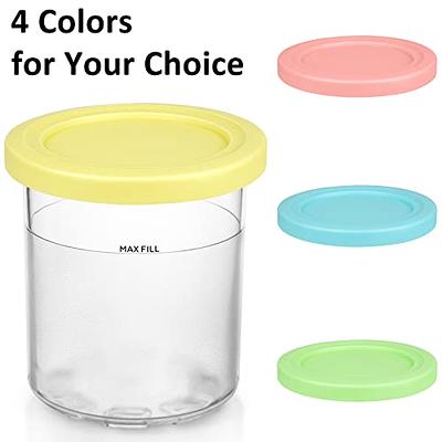 4Pcs Ice Cream Pints Cups for NC500 NC501 Ninja- Creami Series Ice Cream  Maker Replacements Storage Jar With Lids
