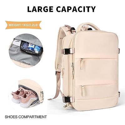 coowoz Large Casual Travel Backpack For Women Men,Carry On Rucksack Flight  Approved,Hiking Waterproof Outdoor Sports Daypack Fit 15.6 Inch Laptop