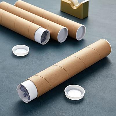 3x24 White Mailing Tubes w/Caps cardboard