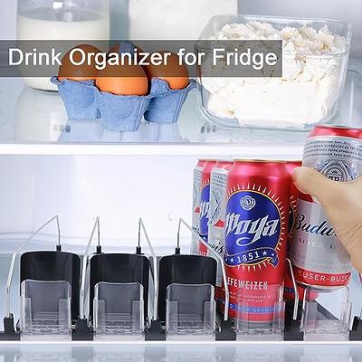 Soda Can Dispenser for Refrigerator, Width Adjustable Self-Pushin Soda Can  Organizer, Pop Can Water Bottle Storage for Fridge, Pantry, Kitchen