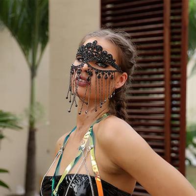 Full Face Masquerade Mask Face Chain Facial Jewelry Accessories