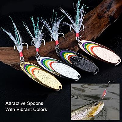 THKFISH Fishing Lures Fishing Spoons Fishing Bait Trout Lures Bass Lures  Fishing Spoons Lures 1/2oz-5pcs