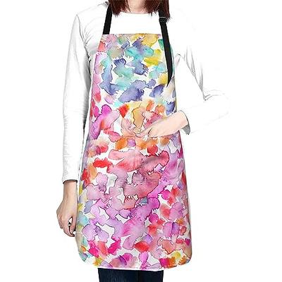 Artist Apron with 2 Pockets Adjustable Neck Colorful Painting Smocks for  Wome