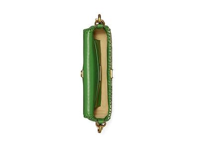 Tory Burch Kira Chevron Small Flap Shoulder Bag in Green