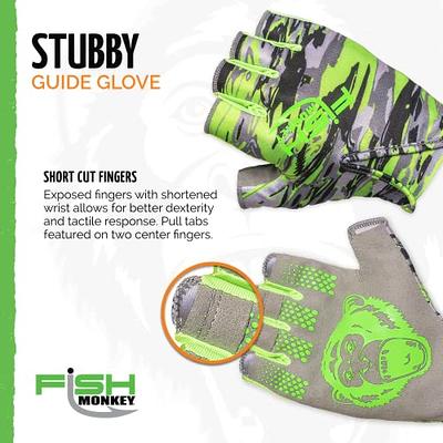 Fish Monkey FM18 Stubby Guide Glove- VooDoo Swamp Green, X-Large