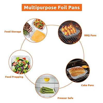 (55 Pack) 1 LB Small Aluminum Containers with Lids, Freezer Tins,  Disposable Baking Pans for Food To Go, Take Out, Individual Foil Pans with  Clear
