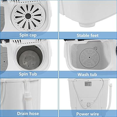 ROVSUN 15LBS Portable Washing Machine, Electric Twin Tub Washer with  Washer(9lbs) & Spiner(6lbs) & Pump Draining, Great for Home RV Camping Dorm  College Apartment (white & black) - Yahoo Shopping