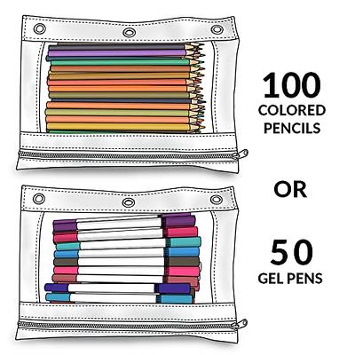  Pencil Pouch for 3 Ring Binder Colorful Binder Pencil Pouch  with Zipper, Pencil Pouch Bags for Classroom Bulk Pencil Pouch Box Pencil  Case for Storing School Teacher Supplies (100 Pack