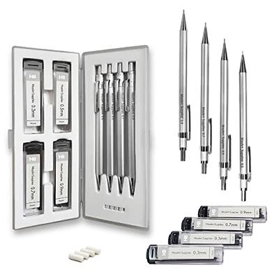 Essential Mechanical Pencil Set with HB Lead Eraser Refills Drafting,  Sketching, Illustrations, Engineering Architecture MozArt Supplies - 4  Sizes