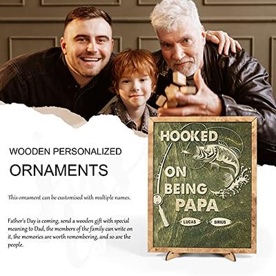 Zeekisfia Custom Gifts for Dad Grandpa, Personalized Dad Engraved Wooden  Sign, Family Name Desk Plaques, Father Gift from Daughter Son Wife Kids (2  Names) - Yahoo Shopping