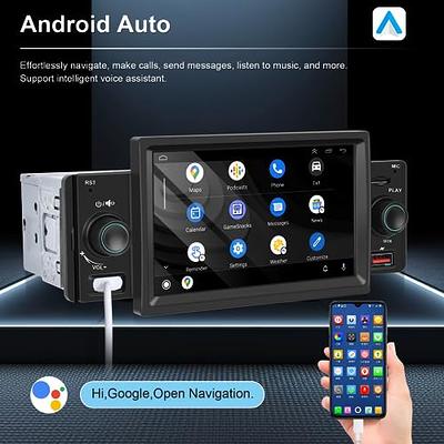 Podofo Single Din Car Stereo with Apple Carplay Android Auto, 5