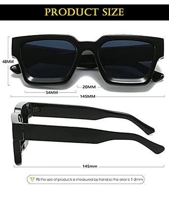  AIEYEZO Thick Frame Square Sunglasses for Men Women Fashion  Luxury Design Style Shades UV400 Protection (Black) : Clothing, Shoes &  Jewelry