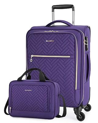 Hanke 20 Inch Softside Expandable Carry on Luggage with Spinner Wheels,  Lightweight upright Suitcase with TSA Lock,Rolling Travel Luggage for Woman