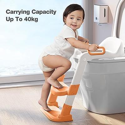 Kylinton Potty Training Seat with Step Stool Ladder, Foldable Toddler Potty  Seat for Toilet 2 in 1 Potty Training Toilet for Kids, Splash Guard