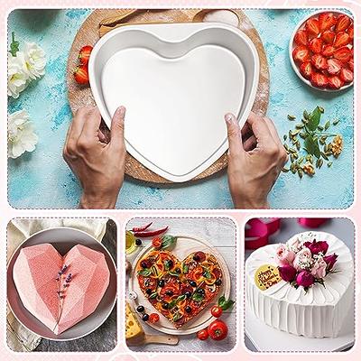 Mifoci 3 Pieces Heart Shaped Cake Pans Aluminum Cake Pans Heart