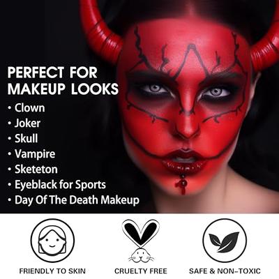 CCbeauty Devil Red Face Paint Stick Face Painting Kit Non Toxic