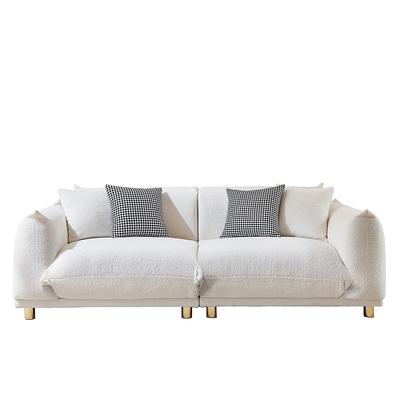 86.61 Luxurious Teddy Velvet Sofa with Plush Comfort Cushion and 2 Lumbar  Support Pillows, Gold Metal Feet - Yahoo Shopping