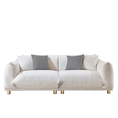 86.61 Luxurious Teddy Velvet Sofa with Plush Comfort Cushion and 2 Lumbar  Support Pillows, Gold Metal Feet - Yahoo Shopping